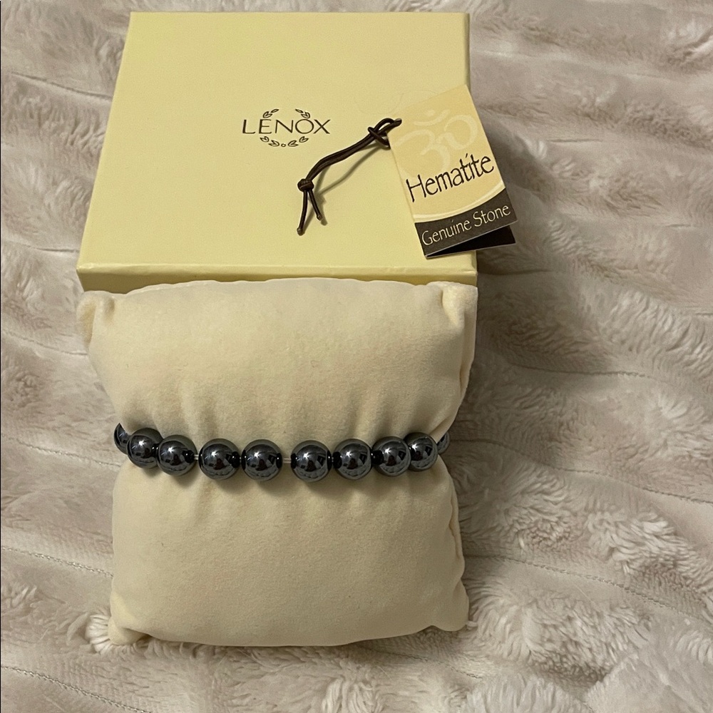 Lenox Hematite Beaded Bracelet